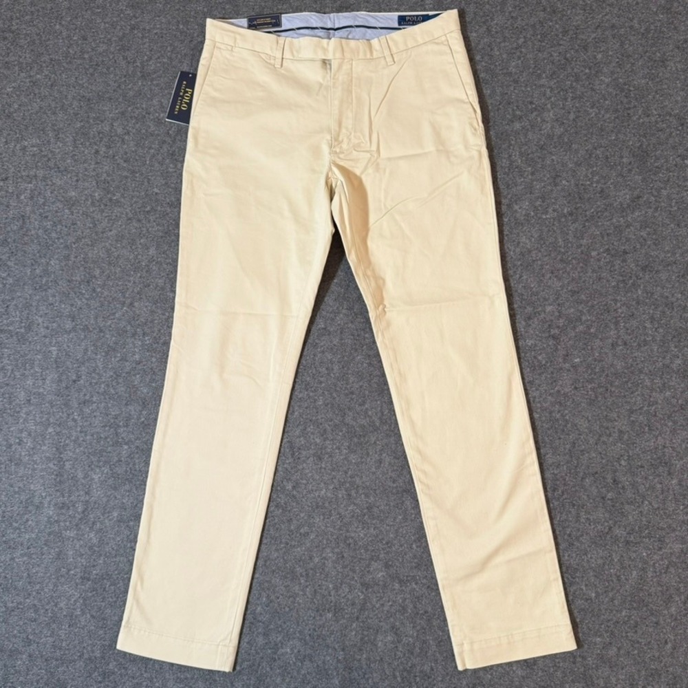 Polo Ralph Lauren Mens Slim Stretch Chino Pants 32x32 Basic Sand NWD Casual